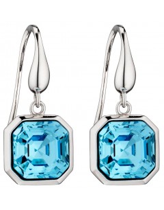Mon-bijou - D5812 - Boucle d'oreille cristal bleu en argent 925/1000