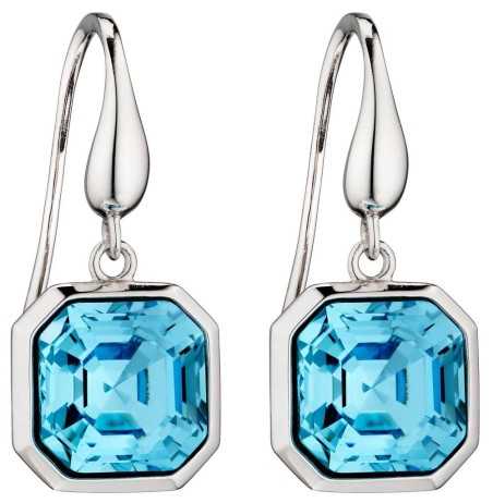 Boucle d'oreille cristal bleu en argent 925