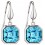 Boucle d'oreille cristal bleu en argent 925