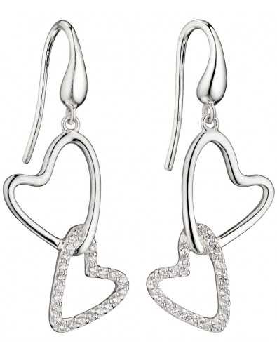 Boucle d'oreille coeur chic et classe en argent 925