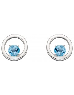 Mon-bijou - D5827 - Boucle d'oreille topaze bleu en argent 925/1000