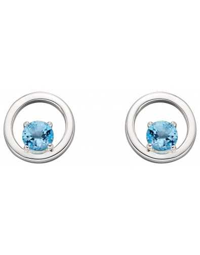 Boucle d'oreille topaze bleu en argent 925