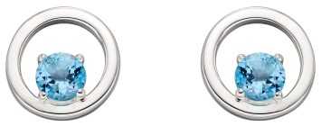 Boucle d'oreille topaze bleu en argent 925