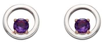 Boucle d'oreille améthyste en argent 925