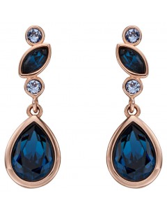 Mon-bijou - D5829 - Boucle d'oreille tendance topaze bleu et cristal en argent 925/1000