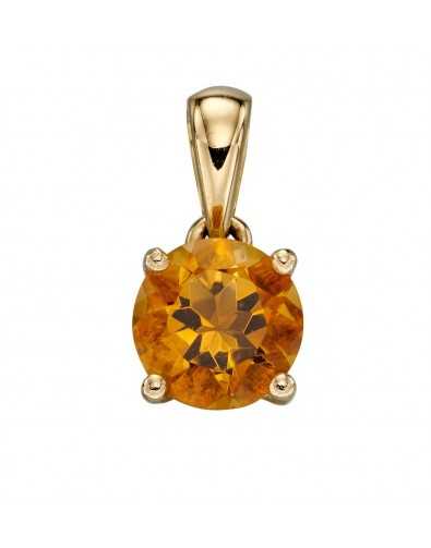 Collier de novembre citrine en or 375