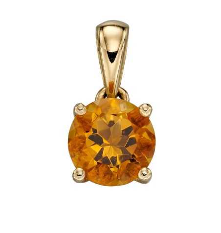 Collier de novembre citrine en or 375