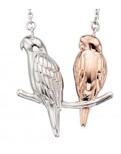 Mon-bijou - D4181 - Collier oiseaux plaqué or rose en argent 925/1000