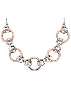 Mon-bijou - D4294 - Collier cercles plaqué or rose en argent 925/1000