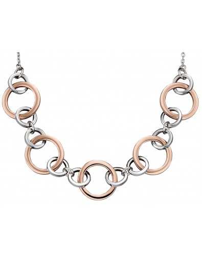 Collier cercles plaqué or rose en argent 925