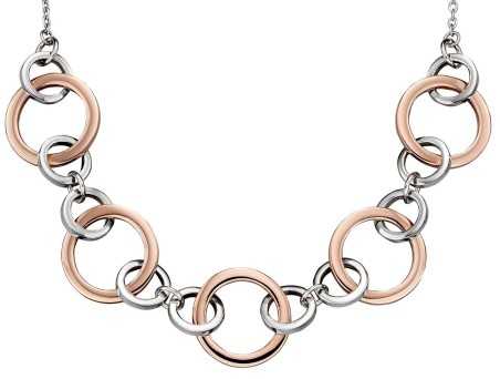 Collier cercles plaqué or rose en argent 925