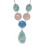 Collier quartz rose et bleu turquoise en argent 925