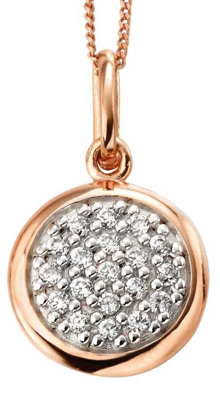 Collier zirconium plaqué or rose en argent 925