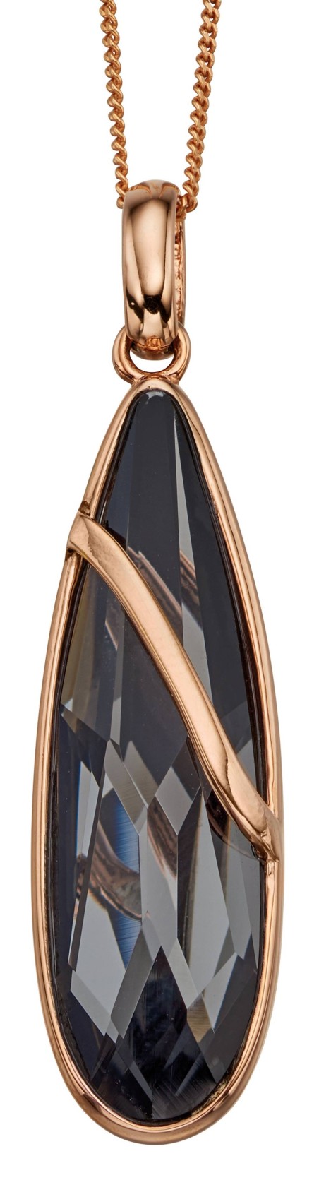 Mon-bijou - D4528 - Collier cristal plaqué or rose en argent 925/1000