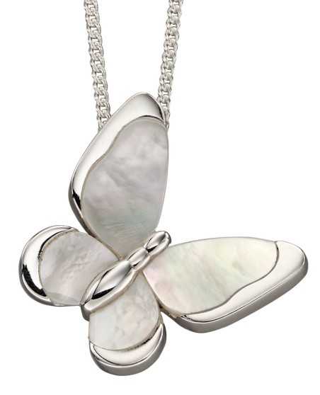 Collier papillon nacre en argent 925