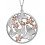 Collier papillons et fleurs plaqué or rose en argent 925