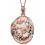 Collier pendentif photo motif fleur plaqué or rose en argent 925