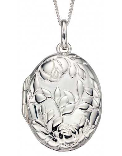 Collier pendentif photo motif fleur en argent 925