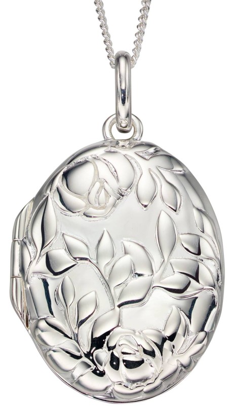 Mon-bijou - D4703 - Collier pendentif photo motif fleur en argent 925/1000