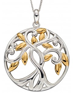 Mon-bijou - D4832 - Collier arbre de vie plaqué or en argent 925/1000