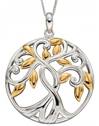 Collier arbre de vie plaqué or en argent 925