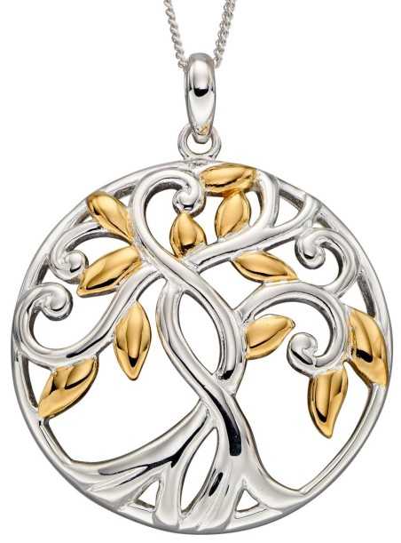 Collier arbre de vie plaqué or en argent 925