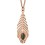 Collier plume plaqué or rose en argent 925