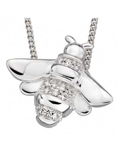 Collier abeille zirconium en argent 925