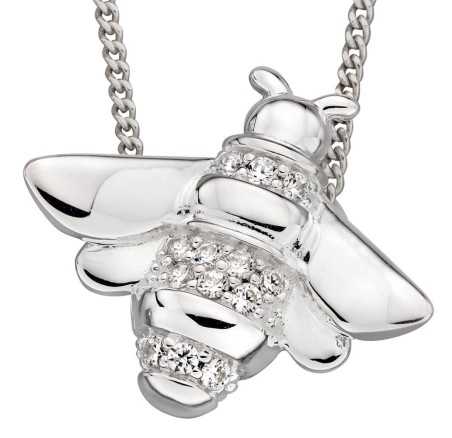 Collier abeille zirconium en argent 925