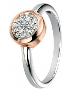 Mon-bijou - D3454 - Bague zirconia plaqué or rose en argent 925/1000