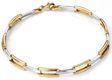 Mon-bijou - D427 - Bracelet tendance en Or blanc et Or 375/1000