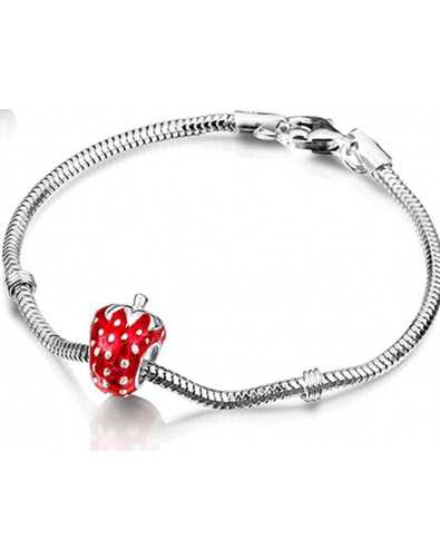 Superbe bracelet fraise pour petite fille en argent 925