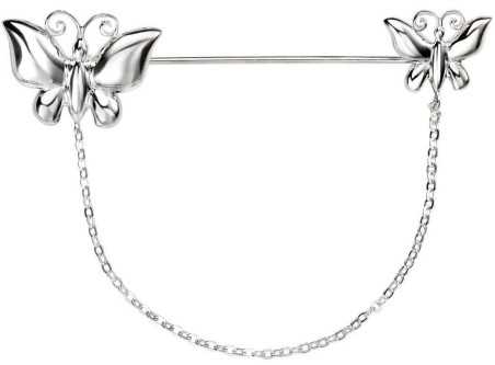 Mon-bijou - D347c - Broche papillons en argent 925/1000