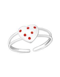 Mon-bijou - H1060 - Bague coeur ajustable en argent 925/1000