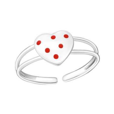 Mon-bijou - H1060 - Bague coeur ajustable en argent 925/1000