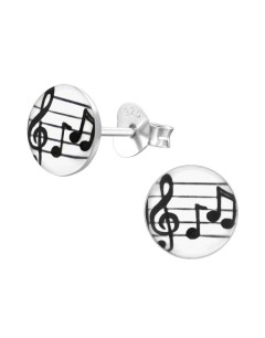 Mon-bijou - H19783 - Boucle d'oreille musique en argent 925/1000