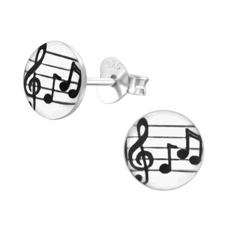 Boucle d'oreille musique en argent 925