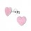 mMon-bijou - H30255 - Boucle d'oreille coeur rose en argent 925/1000