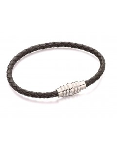 Mon-bijou - D4997 - Bracelet inoxydable en cuir