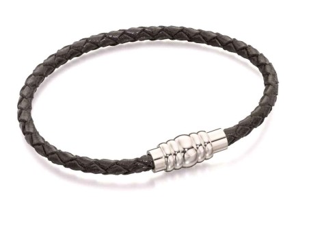 Mon-bijou - D4997 - Bracelet inoxydable en cuir