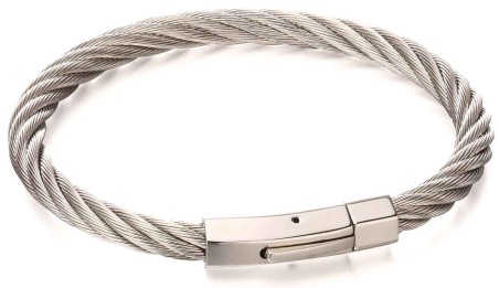 Mon-bijou - D5053 - Bracelet torsadé en acier inoxydable