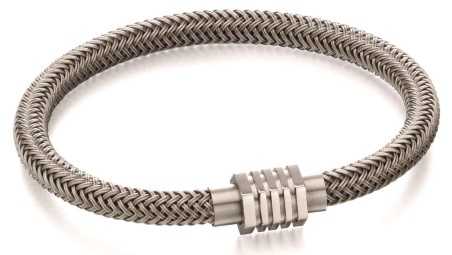 Bracelet nylon gris en acier inoxydable