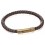 Mon-bijou - D5061 - Bracelet cuir en acier inoxydable