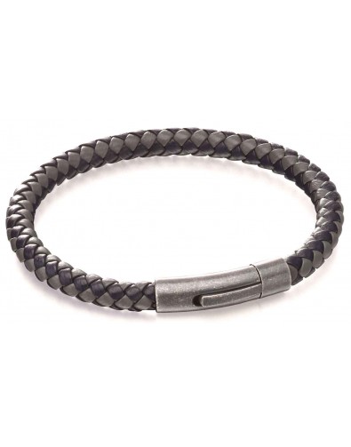 Mon-bijou - D5062 - Bracelet cuir en acier inoxydable