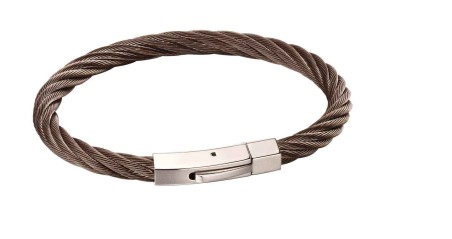 Mon-bijou - D5118 - Bracelet torsadé en acier inoxydable