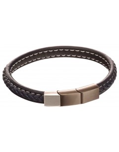 Mon-bijou - D5119 - Bracelet cuir en acier inoxydable