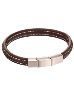 Mon-bijou - D5120 - Bracelet cuir en acier inoxydable