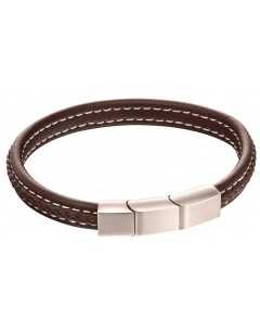 Mon-bijou - D5120 - Bracelet cuir en acier inoxydable