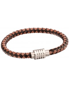 Mon-bijou - D5123 - Bracelet cuir en acier inoxydable