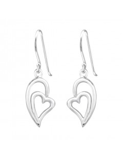 Mon-bijou - H34839 - Boucle d'oreille coeur en argent 925/1000